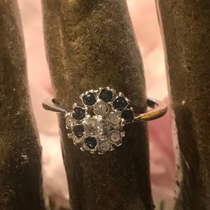 Sapphire and CZ ring